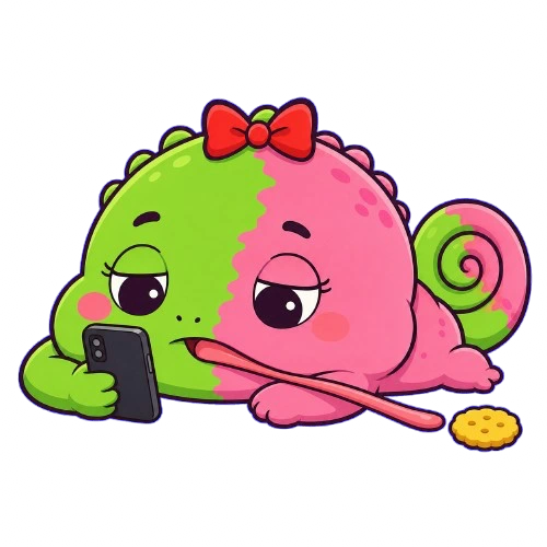 三日坊主カメレオンのイラスト