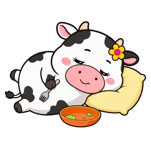 合わせすぎウシのイラスト